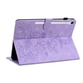 thumbnail image 4 of Case for Samsung Galaxy Tab S9/S8/S7, Flower Pattern PU Leather Multi-Angle Viewing Stand Shockproof Flip Case with Card Slot, Magnetic Clasp, Pencil Slot, for Galaxy Tab S9/S8/S7, Purple, 4 of 11
