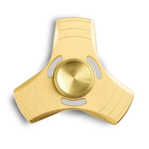 REGULAR METALLIC GOLD Fidget Metal Hand Spinner Stress Anxiety Relief Toys Tri 3 