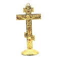 thumbnail image 2 of Cruz de Jesús para escritorio, utensilios de oración de metal, artículos cristianos para el hogar, fácil de instalar dorado, 2 of 9