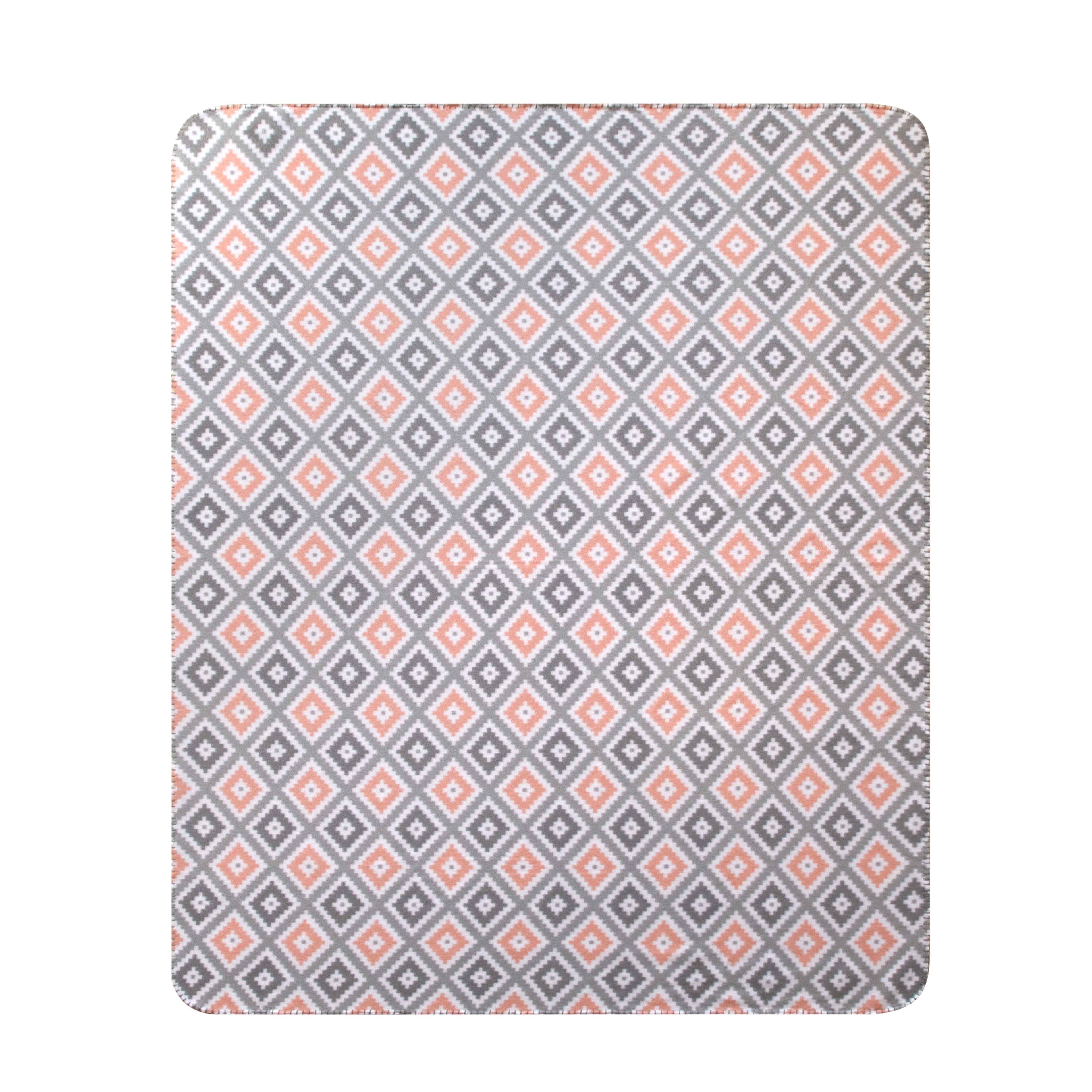 Mainstays Cozy Fleece Throw Blanket, Geo 50" x 60", All Ages
