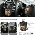 thumbnail image 6 of FOR U DESIGNS Highland Cattle Cross Pattern 10 Pieces Car Accessories Set Washable Front Rear Seat Covers Steering Wheel Cover Car Trash Bin Air Vent Pouch Cup Holders Keychain Automotive Interior, 6 of 7