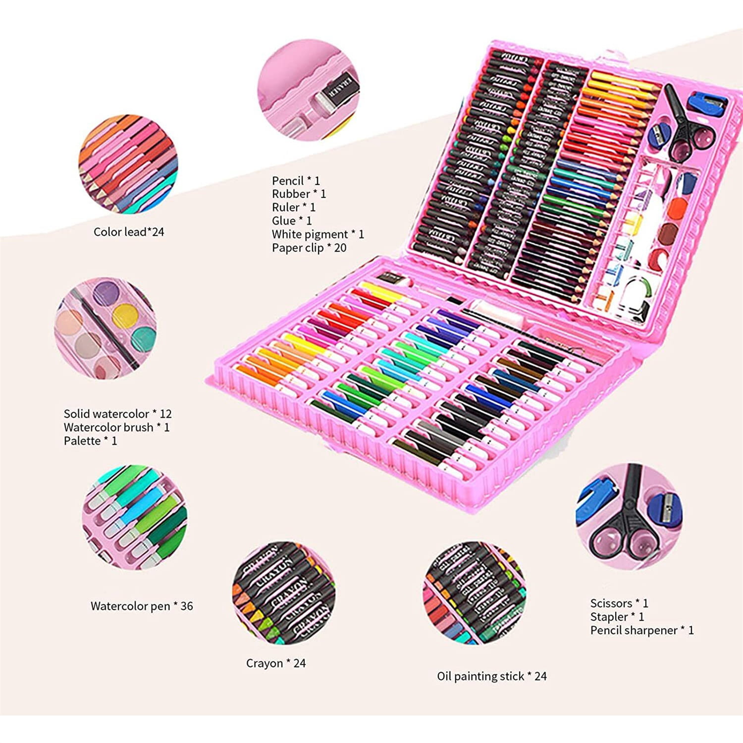 58pcs Kids Art Supplies Portable Painting & Drawing Art Kit for Kids with  Oil Pastels Crayons Colored Pencils Markers Art Set for Girls Boys Teens