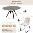 thumbnail image 2 of Extendable Round Dining Table Set for 6 People, 43.3"-59.1" Extendable Kitchen Table with 6 Upholstered Chairs, Space Saving for Kitchen Dining Room (Grey Table+6 U-Shaped White Chairs), 2 of 12