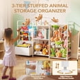thumbnail image 2 of Organizador de almacenamiento de juguetes BBLIKE 3 en 1 con estantería y peluches, 2 of 8