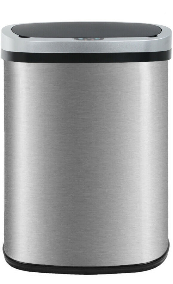 New 13-Gallon Touch-Free Sensor Automatic Stainless-Steel Trash Can Kitchen 50R 