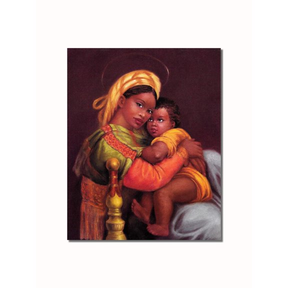 African American Black Angel with Child Wall Picture 8x10 Art Print