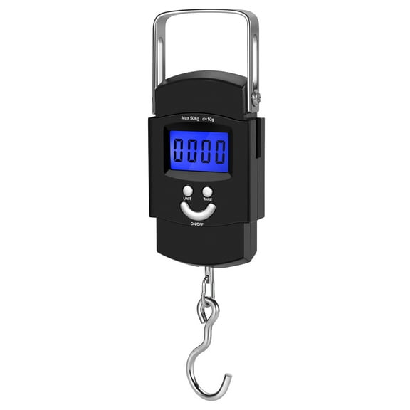 Hanging Digital Scale for Travel & Fishing, Portable Luggage Scale Electronic Backlight LCD Display 110lb/50kg Fish Hook Balance Smart Weight Thermometer for Suitcase, Tackle Box, BackPack