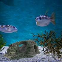 Soimiss 1Pc Brown Resin Craft Aquarium Ornament Artificial Tree Stump Decor