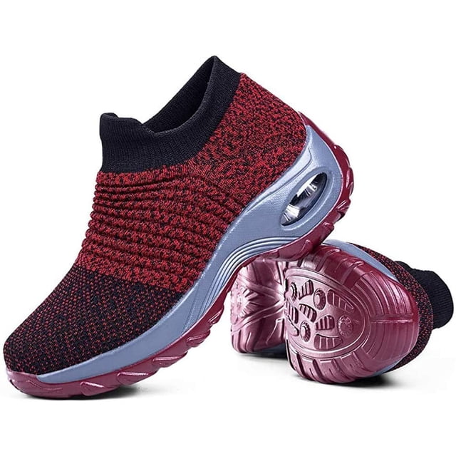 HAOSHIDUO Calzado de Caminata para Mujer Tenis Ligeras cómodas Malla Rojo 25.0 cm Rojo 25.0 cm Xishao ropa