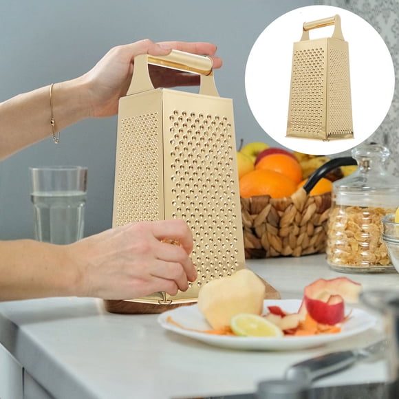 FUEENIRVA Rallador Multifuncional De Cocina En Acero Inoxidable Antideslizante Dorado