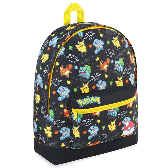 Mochila escolar Pokemon Kids Pikachu Eevee Pokeball negra
