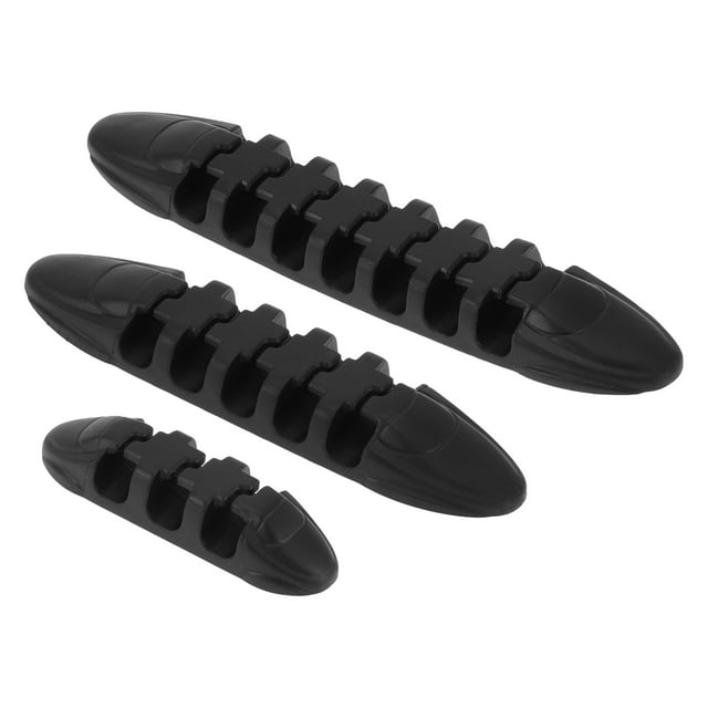 Clip para soporte de cable universal Unique Bargains, 50.5x14x10.5mm, duradero, TPR, negro, 3 piezas para tablero de coche, TV, laptop, escritorio de oficina