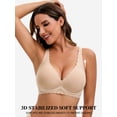 thumbnail image 2 of MANIFIQUE Jelly Bras for Women Deep V Bras No Underwire Scalloped Push Up Wireless Bralettes Seamless Soft Comfort Everyday Tshirt Bra, 2 of 6