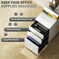 thumbnail image 4 of Vinsett 3 Drawer File Cabinet Steel Filing Cabinet A4 Legal Letter White, 4 of 10