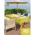 thumbnail image 4 of Outdoor Tablecloth with Umbrella Hole and Zipper, Boho Flowers Rectangle Table Cloth 60x84 Inch Waterproof Tablecloth, Yellow Floral Vintage Bohemian Watercolor Picnic Table Cover for Patio Camping, 4 of 7