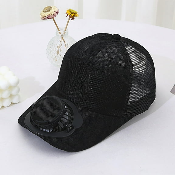 COM1950s Solar Fan Hat,Adjustable Cooling Sun Hat with Usb Rechargeable and Detachable Fan for Outdoor Activities,Head Size 21.3-23.2 in for Adults