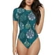 thumbnail image 1 of Balery whiter Snowflake balloons Body de cuello redondo de manga corta para mujer Tops de manga corta Tops básicos-Small, 1 of 7