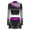 Purple, variant on Women's 2 Piece Cheerleading Outfits Long Sleeve Crop Tops & Dance Skirt Set for Musical Rave Party Hot Pink XXL
