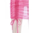 thumbnail image 5 of Kaerm Womens Shiny See Through Sheer Mini Skirt Drawstring Package Hip Design for Date Night And Club Wear Pink M, 5 of 5