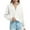 White, variant on Timegard Hoodies for Women Cropped Sweatshirts V Neck Drop Shoulder Pullover Loose Long Sleeve Tops