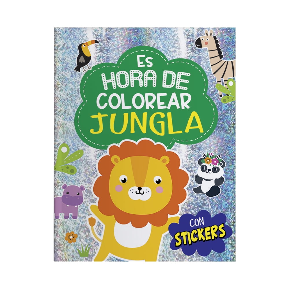 Libro para colorear “Es hora de colorear” Jungla con Stickers 32 ...