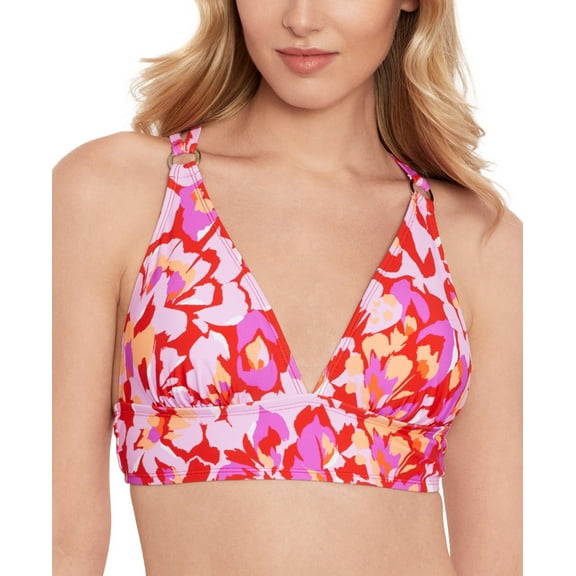 Salt   Cove Womens Juniors Flutter X Back Bikini Top Vermillion Size D/DD NWT