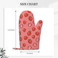 thumbnail image 2 of Cauagu Red Strawberry Print Oven Mitts 2 Piece Set,BBQ Gloves Grilling Gloves Kitchen Silicone Oven Gloves Heat Resistant Oven Mitts for Barbecue Cooking & Baking, 2 of 6