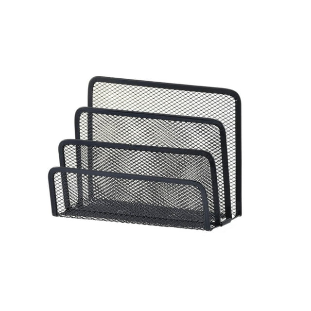 zhangmingg Metal Mesh Desk Mail Organizer with Three Slots for Efficient Letter Sorting and Document Filing