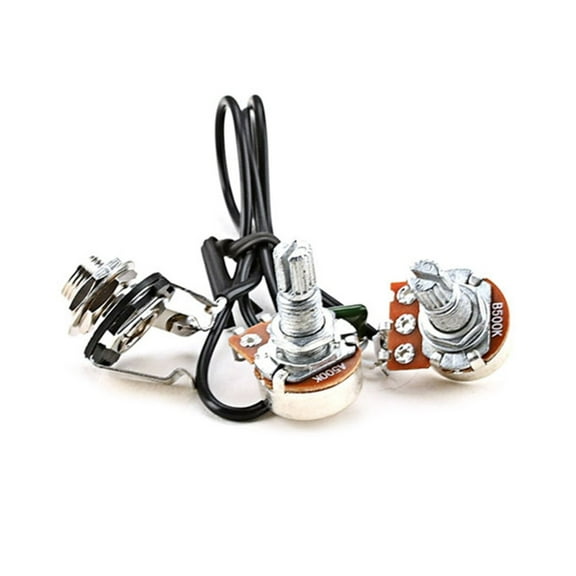 Single Coil Pickup Guitar Wiring Harness Prewired Set 1V1T for 3/4 String Box Guitar Replacement Parts