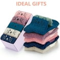 thumbnail image 5 of 5 Pack Women Fuzzy Socks Thick Soft Warm Winter Wool Fluffy Cozy Socks Casual Home Sleep Socks with a Gift Box, 5 of 6