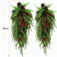 thumbnail image 3 of Christmas Teardrop Swags Prelit with Lights,Artificial Greenery Pine Swags with Pine Cones Berries,Dripping Teardrop Wreaths for Stairway Staircase Door Home Hanging Decor,Winter Party Decorations, 3 of 6