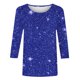 thumbnail image 5 of Tejiojio Women's Sequin Top Round Neck 3/4 Sleeves Sparkly Casual Party Blouse S-2XL, 5 of 5