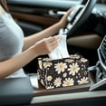 thumbnail image 6 of FUIALDOLG Rectangle Tissue Box Cover - Waterproof PU Leather Tissues Cube Boxes Holder Aesthetic Desk Decor for Room, Home & Office - Daisy Flower, 6 of 7