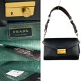 thumbnail image 3 of Pre-Owned PRADA Prada logo hardware leather tweed semi-shoulder bag mini handbag... (Good), 3 of 8