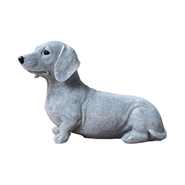 Estatua de perro salchicha artesanal, pequeña figura coleccionable de resina nórdica, adorno animal para estantería de oficina, sala de estar, decorac
