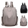 thumbnail image 3 of Lubelski Solid Color Women Large Capacity Anti-theft Oxford Cloth Shoulder Bag Backpack, 3 of 7