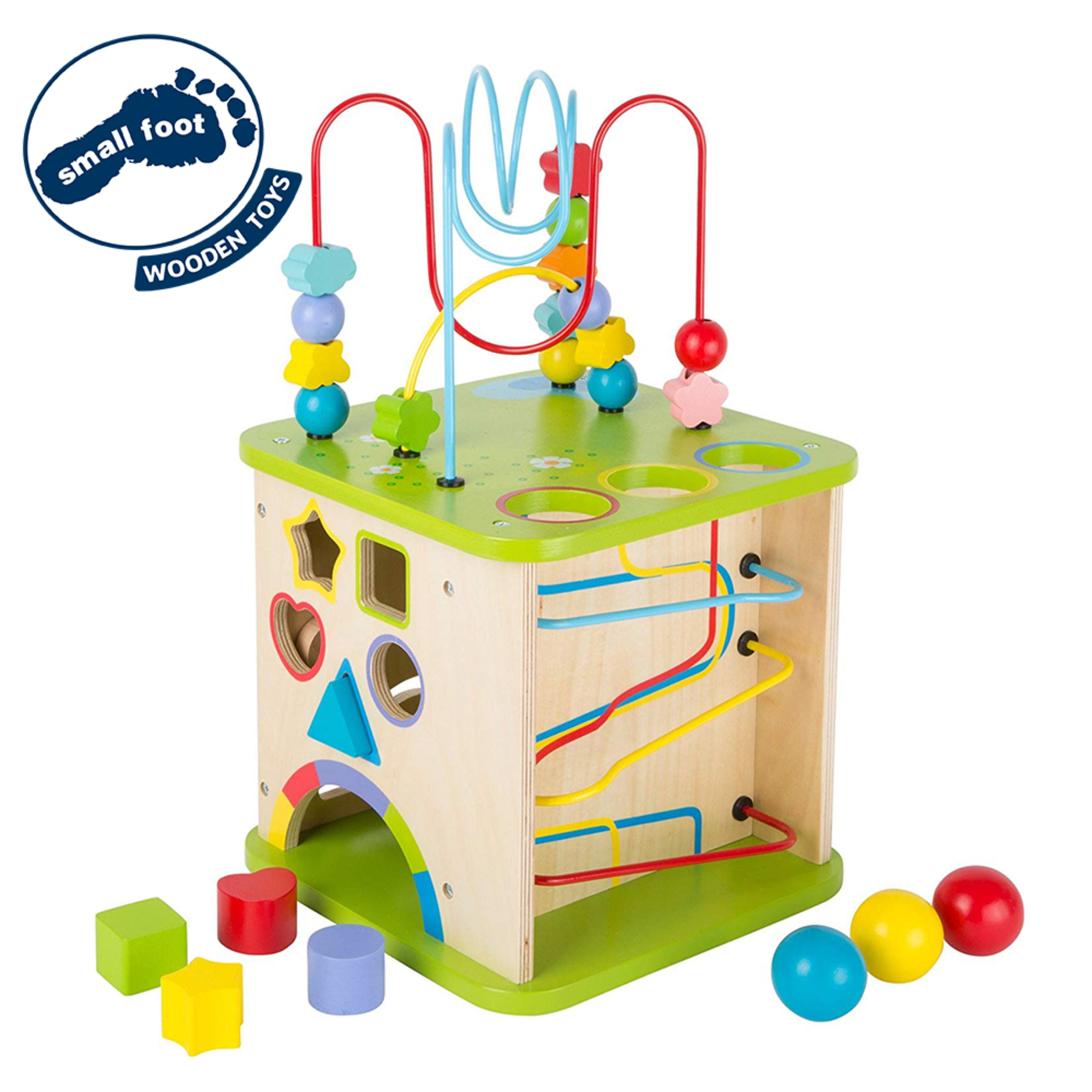 WOODEN ACTIVITY CUBE FOR BABYS TODDLERS LEARNING ACTIVE PLAYING WOODEN TOYS 