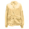 thumbnail image 4 of LWavelet Textured Knit Button Front Blouson Jacket Women Stylish Fall Casual Lightweight Oversized Outerwear Yellow M, 4 of 6
