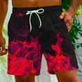 thumbnail image 5 of Fheaev Swim Trunks Dry Swimming Shorts For Men Beachwear Outdoor Drawstring Board Short Funny Swimwear Bathing Suits Men's Flame Printing Special Print Beach Trouser Shorts Pant, 5 of 9