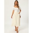 thumbnail image 5 of DARING DIVA Women's Flowy A-Line Midi Skirt X-Large Beige, 5 of 8