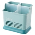 thumbnail image 7 of Limei Plastic Utensil Holder, Silverware Organizer With 4 Grids And Cutlery Tray Drainer Set, Flatware Spoon Fork Storage Basket, For Kitchen Countertop, Party, Table, Picnic, Outdoor, Blue, 7 of 7
