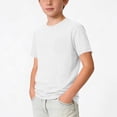 thumbnail image 2 of Posijego Boys Pocket T-Shirts Short Sleeve Shirts Summer Crew Neck Casual Kids Basic Tees Athletic Workout Tops 5-15 Years, 2 of 7