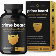 NutraChamps Prime Beard Vitamins | Manly, Thick, Fast & Healthy Facial Hair for Men | Beard Vitamins with Biotin, Collagen & Saw Palmetto | Beard Pills for All Hair & Beard Types