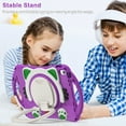 thumbnail image 6 of Mantto Kids Case for iPad 10th Generation 10.9 inch 2022, 360 Rotatable Ring Stand Heavy Duty Rugged Handle with Shoulder Strap-Pencil Holder Case Shockproof Silicone Kids Friendly Cover, Purple, 6 of 9