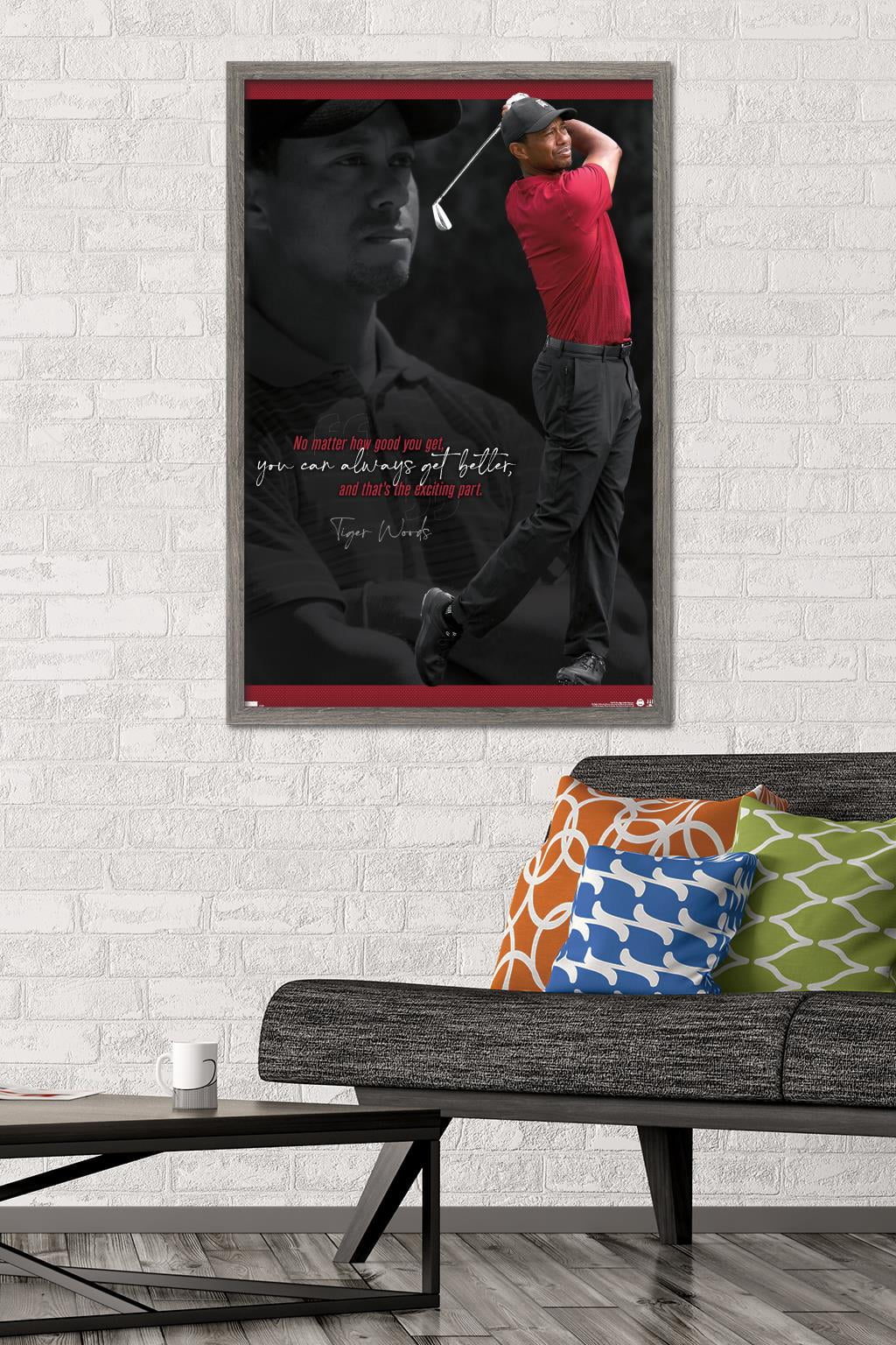 Tiger Woods Always Get Better 24.25" x 35.75" Framed Poster, by Trends International