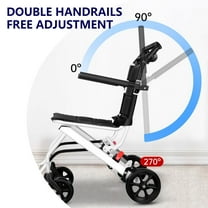 AurumEdge Lightweight Aluminum Wheelchair for Elderly,Portable Transit Travel Wheelchair, Folding Transport Wheelchairs, Support 180lbs, Narrow Doorways Wheel Chair