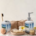 thumbnail image 4 of Ambesonne Ocean Soap Dispenser & Toothbrush Holder Set, Island Scenery Traveling, 2 Pcs, White Cream Blue, 4 of 6