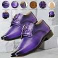 thumbnail image 2 of LIBERTYZENO Men's Classic Formal Oxford Shoes Lace up Leather Dress Shoes, Purple, 2 of 8