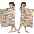 thumbnail image 4 of Pink Hedgehog Rose Pattern Hooded Bath Towel，50"x30" for Ages 3 To 12 Kids, Quick Dry Lightweight Soft Microfiber Hood Beach Towel Cover Up for Kids, 4 of 7