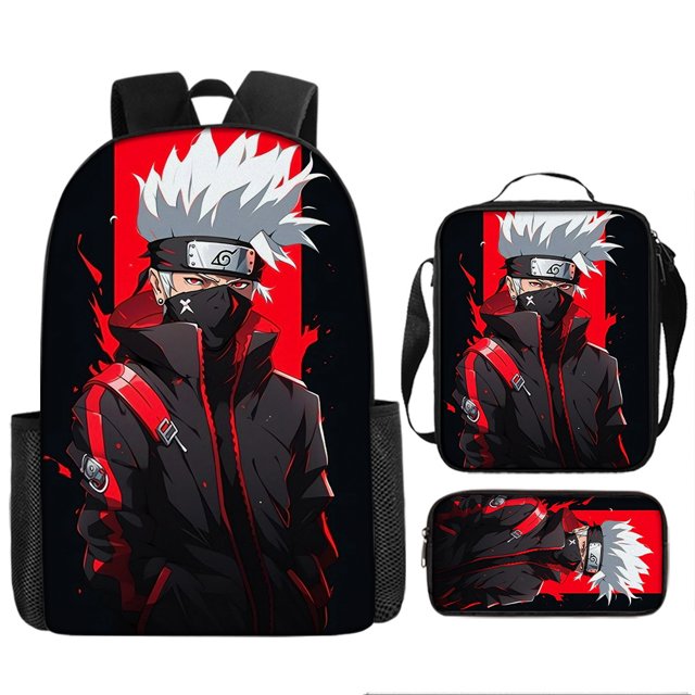 Naruto Anime Backpack Three-Piece Set-Lightweight And Durable Backpack With A Unique Anime Design For Everyday Use-week